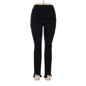 Slim Fit Black Boho Frayed Hem Skinny Jeans Women's Size 12